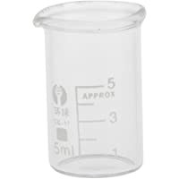 FLAMEER Medición De Forma De Cristal De Baja Graduó Vaso De Precipitados De Vidrio De Laboratorio De Química 50ml - 5ML